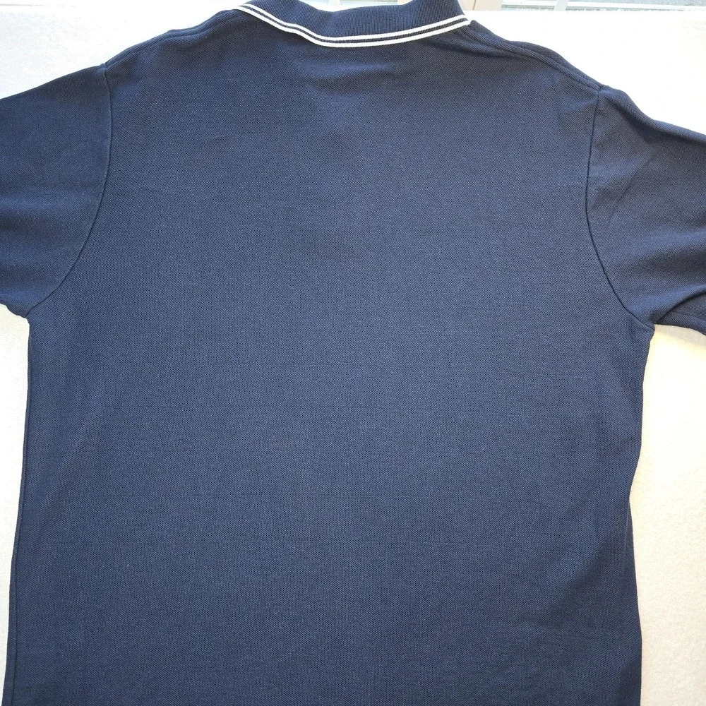 Vintage Polo Golf Ralph Lauren Shirt L Navy Blue Tipped 90s Pique Sporty Prep